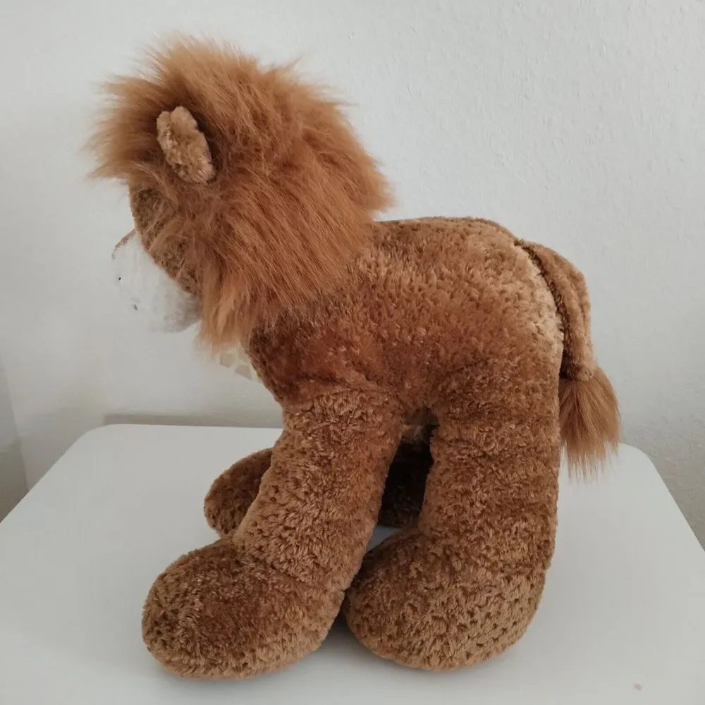 Walmart Lion Large Plush Stuffed Animal w Floppy Legs n Giraffe Ribbon Bow 16 in